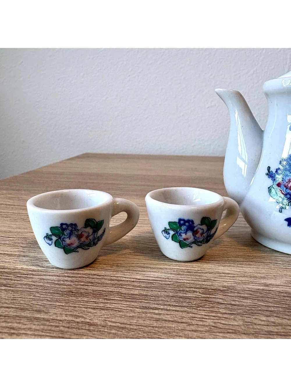 Vintage Muffy Vanderbear Mommy and Me Miniature Porcelain Tea Set 1990s Partial